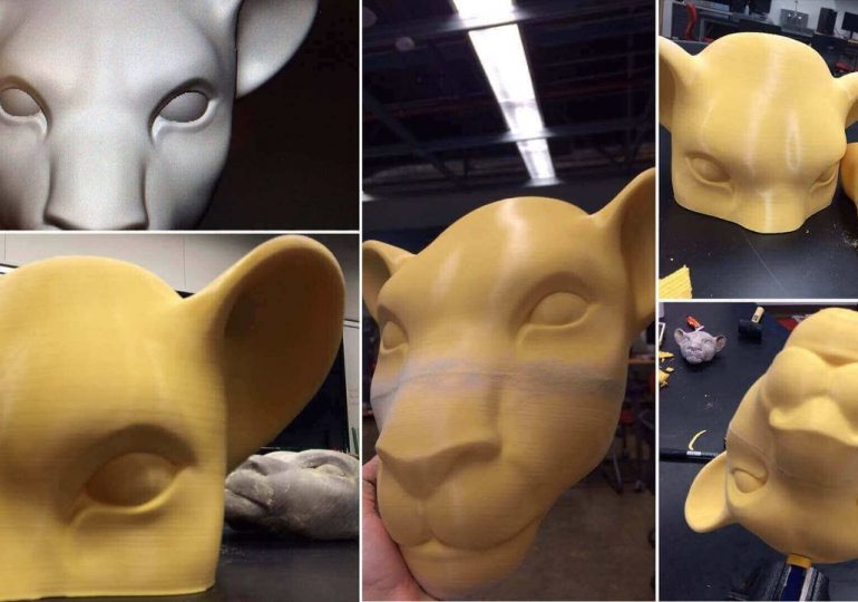 Wydrukowane w 3D maski Króla Lwa dla szkolnej produkcji scenicznej